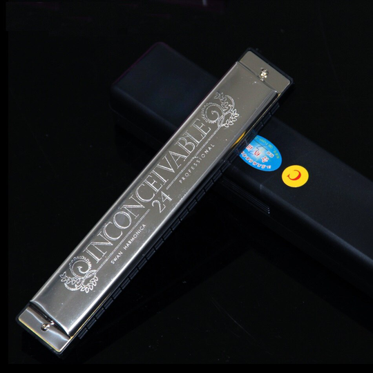 24 gaten ZWAAN Zwarte C Key Tremolo Harmonica
