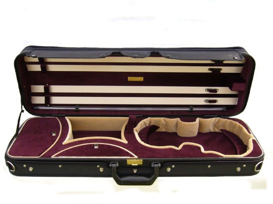 Oliver Bergner Etui Violine 020, Bordeaux/Sand , Handarbeit Made in Germany