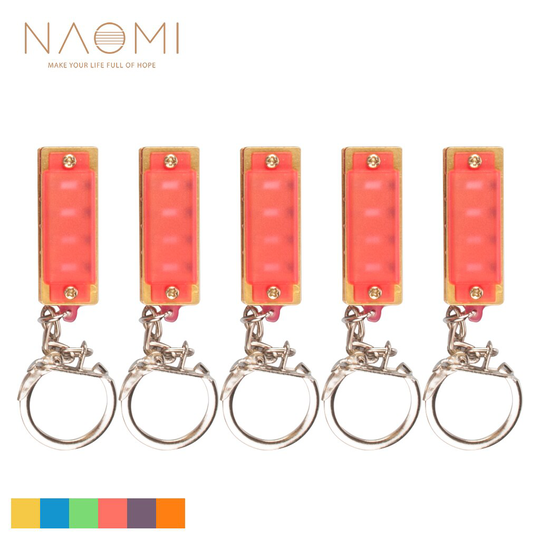 Naomi 5 Stuks 4 Hole 8 Tone Miniharmonica Sleutelhanger Key Ringen Speelgoed Roze Voor Muziek Muziekinstrument