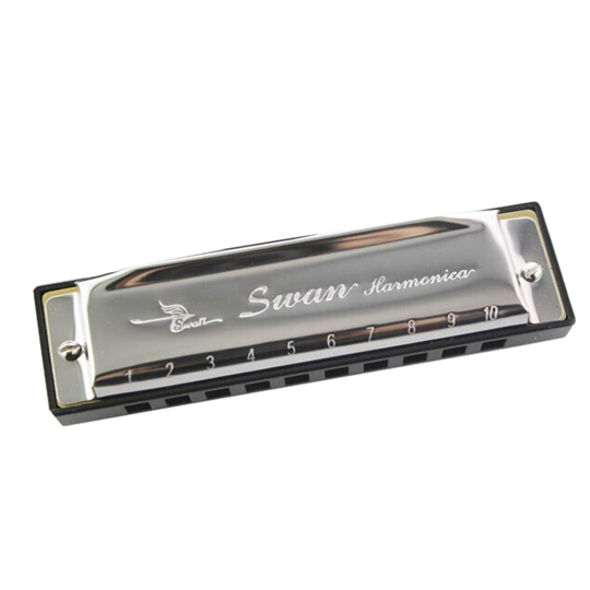Zilver Metalen Zwaan Diatonische Blues Harmonica/ Mouthorgan 10 Gaten C Key Harp Mondharmonica