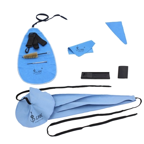 LADE 10-in-1 Saxophon Reinigung Pflege Kit Belt Cork Grease Daumen Rest Kissen Reed Case Mundstück Brush Mini Schraubendreher Reinigungstuch