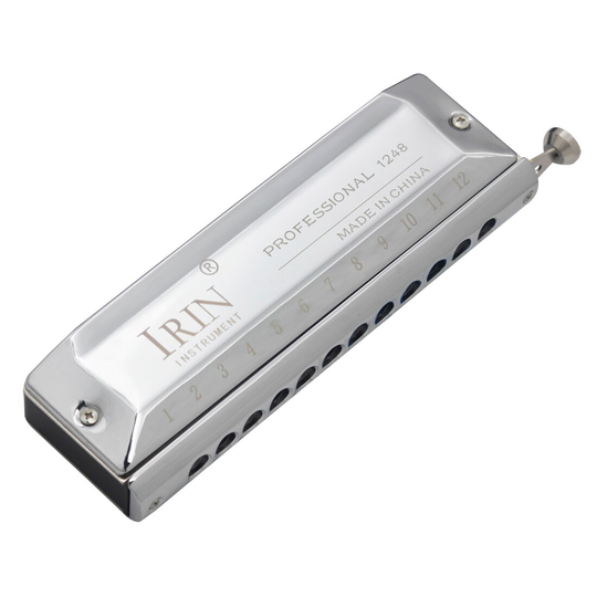 12 Gaten 48 Tone Professionele Chromatische Harmonica Harp Metalen Boord Hars Koper Plating Houtblazers Met Case Beginner