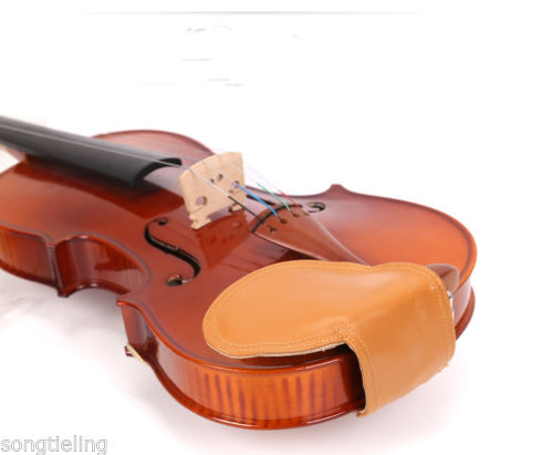 Mooie 4/4 viool bruin chin rest pad lederen huid gemaakt