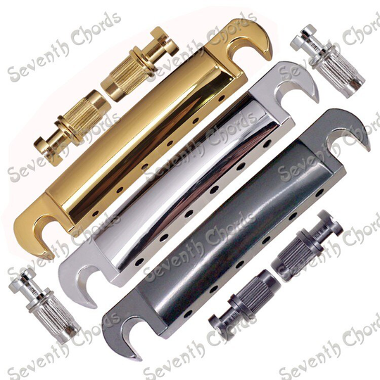 6 String Tune-O-Matic Bridge Stop Tailpiece for LP Electric Guitar / Chrome & Black & Gold for choose