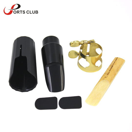 Sopraan Sax Saxofoon Mondstuk Plastic Met Cap Metalen Gesp Reed Mondstuk Patches Pads Kussens