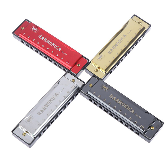 Titanium 10 Hole Harmonica Mondharmonica Puzzel Muziekinstrument Beginner Onderwijs Spelen Koperen Kern Hars Harmonica