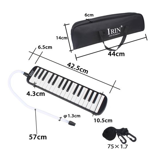 Draagbare 32-Key Piano Stijl Harmonica Studenten Kids Muziekinstrument Toetsenbord Met Mondstuk Draagtas Muziek Liefhebbers