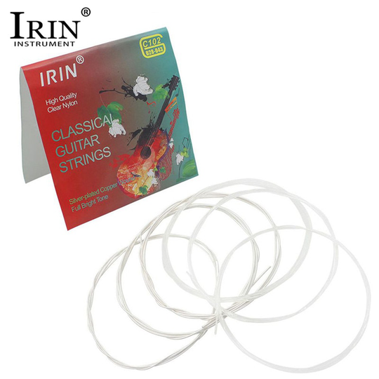 Irin C102 Clear Nylon Klassieke Gitaar Snaren Set 0.028-0.043 Inch 6 Stks/set Snaarinstrumenten Onderdelen Accessoires Zilver