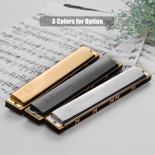 28 Gat Breed Scala Harmonica Sleutel Van C Tremolo Harmonica Mouthorgan Professionele Wind Instrument Zwart