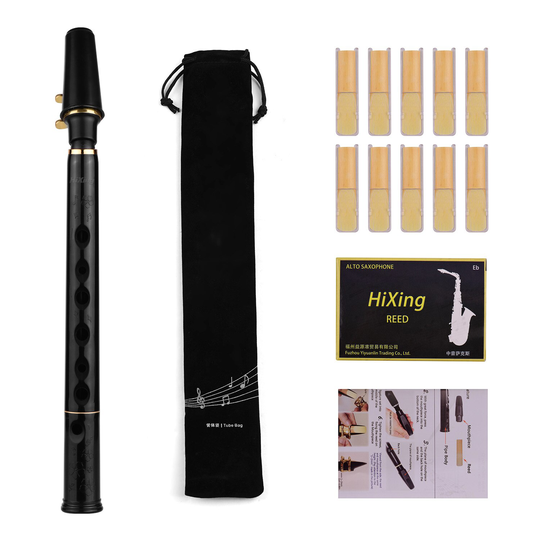 Abs Materiaal C Sleutel Mini Pocket Saxofoon Sax Met Mondstukken 10Pcs Riet Draagtas