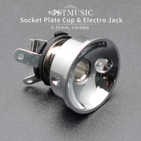 Elektrische Gitaar Chrome Socket Jack Plaat Houder Voor 6.35Mm Plug Electrosocket Verzonken Jack Gitaar Onderdelen