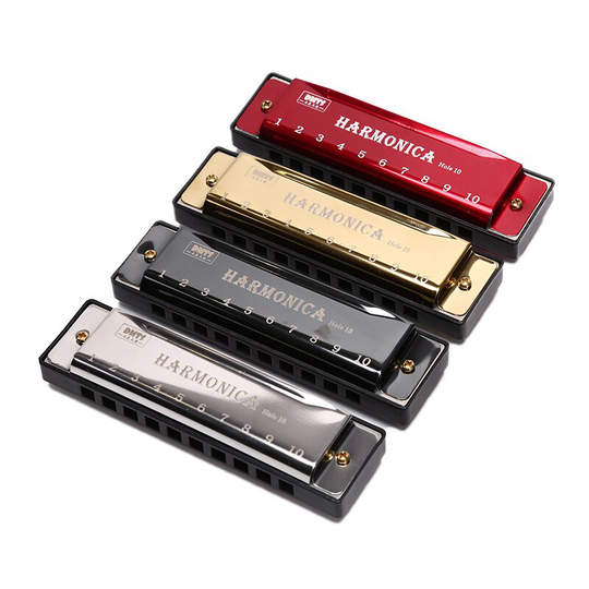 1Pcs Houtblazers Muziek Instrument 10 Gaten Voor Rock Land Folk Jazz Melodica Swan Harmonica Diatonische Blues Harp Mondharmonica