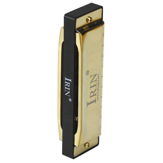 Koper 10 Hole Harmonica Dubbele Sleutel G Note Voor Volwassenen Beginners-Golden