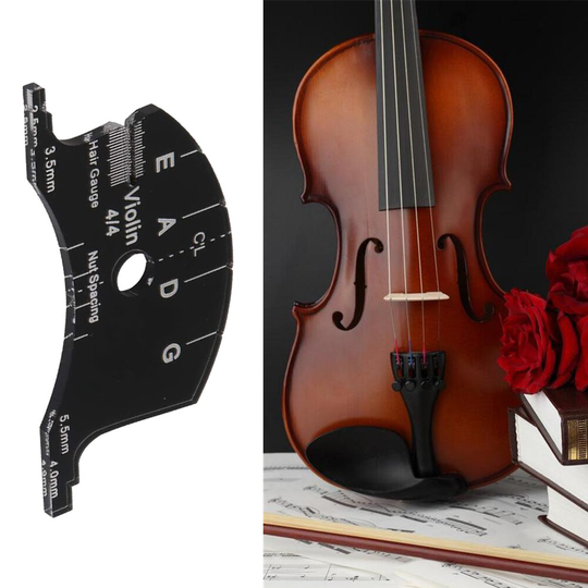 4/4 Viool Bridge Toets Schraper Koolstofvezel Zwart Multifunctionele Template Reparatie Referentie Tool