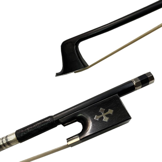 Cross 1Pcs Van 4/4 Viool Koolstofvezel Boog Zwarte Carbon Strijkstok Ebbenhout Nicker Sivler Ebbenhout kikker 4/4 Viool
