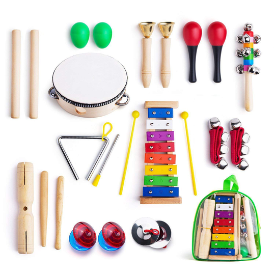 Muziekinstrumenten Voor Peuter Met Draagtas, 12 In 1 Muziek Percussie Speelgoed Set Voor Kinderen Met Xylofoon, rhythm Band