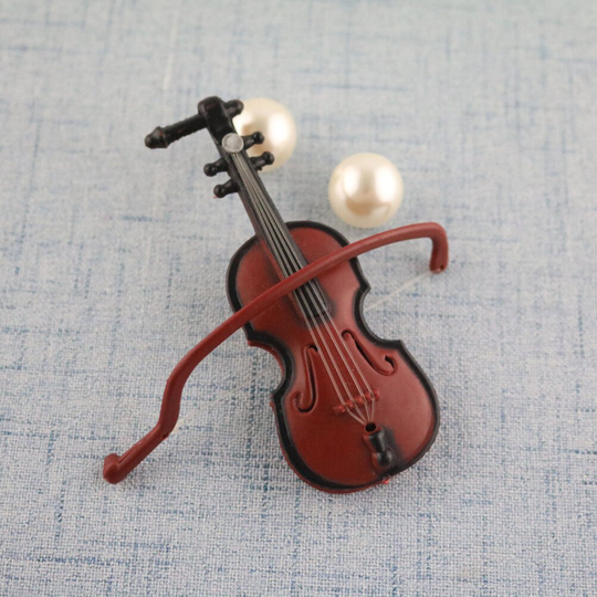 Beeldjes Plastic Mini Viool Poppenhuis Ambachten Muziek Instrument Miniaturen Diy 1/12 Poppen Huis Houten Viool Met Case Stand #20