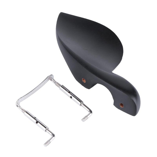 Zwart Draagbare Hout Viool Chin Rusten Met Zilveren Chinrest Schroef Professionele Voor 3/4 4/4 Viool Accessoires