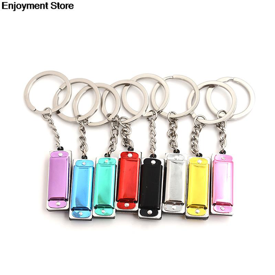 1 * Sleutelhanger Harmonische Harmonica Mini 8 Tone 4 Gaten Harmonica Sleutelhanger 3.6*1.2*0.8Cm