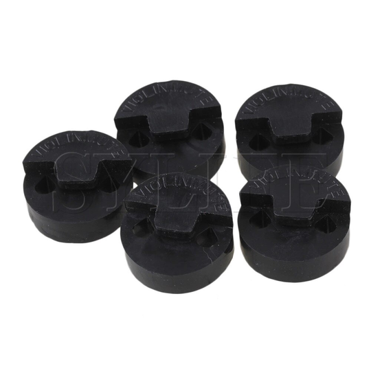 5x Zwart 3/4-4/4 Viool Sliding Mute Ronde Rubber Dempers