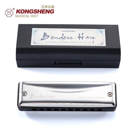 KONGSHENG Harmonica 10-gaten Blues Harp Mondharmonica Sleutel van C D E F G EEN Bb Muziekinstrument voor Beginner met box Sliver Cover