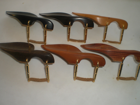 1 PC Viool Chin Rest 4/4 met Gouden Kleur Klem met Zacht Hout Bevestigd Ebbenhout Rose Hout Buxus Jujube Hout wenge Hout