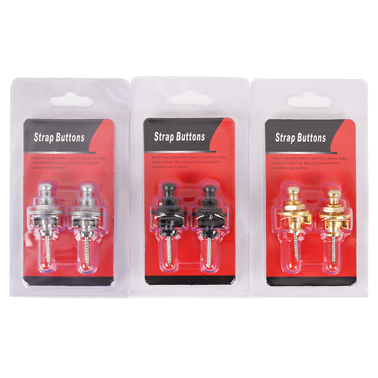 2 Stuk/set Guitar Strap Lock Straplock Straplok Knop Voor Alle Akoestische Elektrische Basgitaar Strap 3 Kleuren