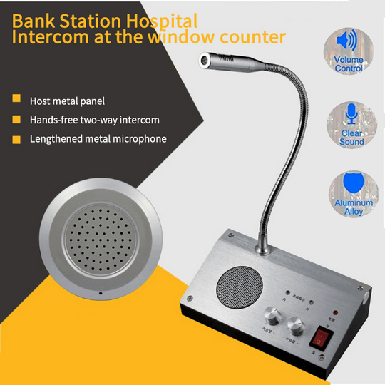 AC110-240V Walkie Talkie Dual Channel Intercom Externe Luidspreker 100Hz 15Khz Venster Teller Intercom Speaker System Bank Ziekenhuis