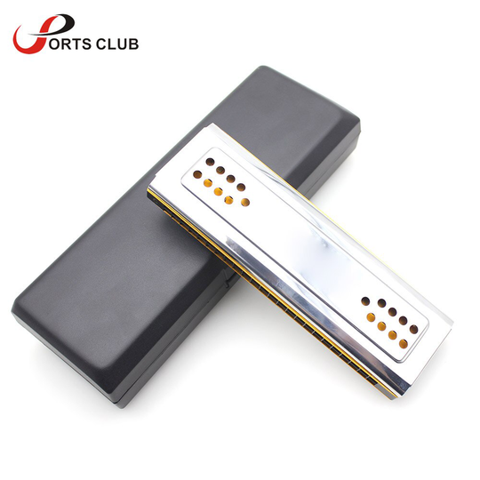 Dural Sleutel Van C/G 24 Dubbele Gaten Mondharmonica Swan Dubbelzijdig Tremolo Harmonica Riet Wind Instrument met Doos Schone Doek