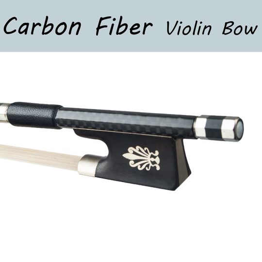 4/4 Carbon Fiber Strijkstok Grid Carbon Fiber Ronde Stok Zilver Draad En Zwarte Lijn Kronkelende Goed Balans