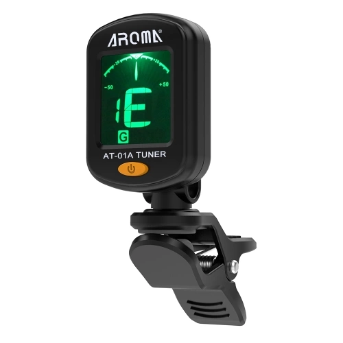 AROMA AT-01A Drehbarer Clip-on-Tuner LCD Display für Chromatische Gitarre Bass Ukulele Violine