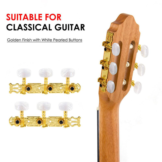 3L + 3R Guitar String Stemsleutels Gitaar Stemsleutels Tuning Peg Duurzaam Goud Delen Tuners Keys Heads Klassieke Machine