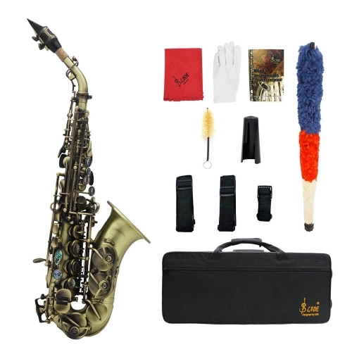 Vintage Style Bb Sopran Saxophon Sax Messing Material Holzbläser