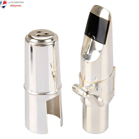 Prive Custom Altsax Mondstuk, Professionele Size 7 Vernikkeld Metalen Eb Altsaxofoon Mondstuk Met Cap + Ligatuur