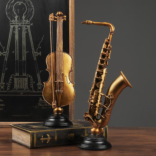 Viool hars standbeeld saxofoon sculptuur muziek home decor standbeelden voor decoratie nordic decoratie thuis ambachten beelden decoratie