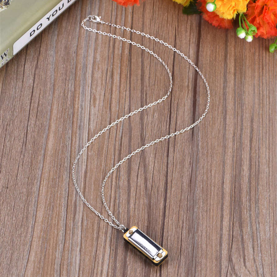 Mini Harmonica Ketting Draagbare 4 Gat 8 Ketting Muziek Instrument Muzikale Ketting Speelgoed