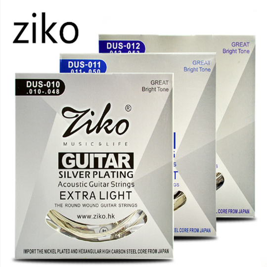 Ziko Akoestische Gitaar Snaren Set 010 011 012 Zilver Plating 6 Snaren Voor Akoestische Gitaar Onderdelen Muziekinstrumenten