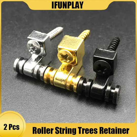 2Pcs Elektrische Gitaren Roller Snaargeleiders Retainer Legering Gitaar Accessoires Onderdelen Zwart Goud Zilver Voor St Tl Elektrische Gitaar