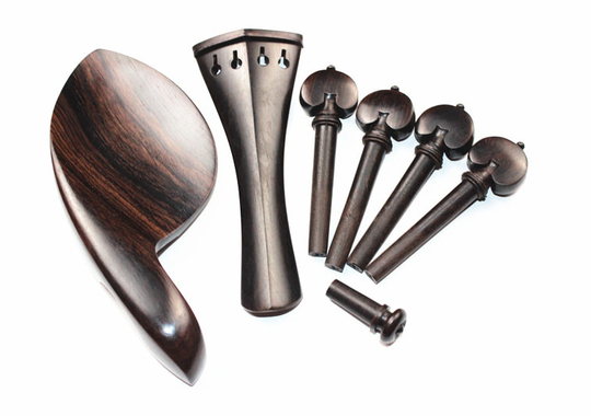 1 Set Top Ebbenhout Luthier Viool Fittingen Maat 4/4 Zeer Mooie,