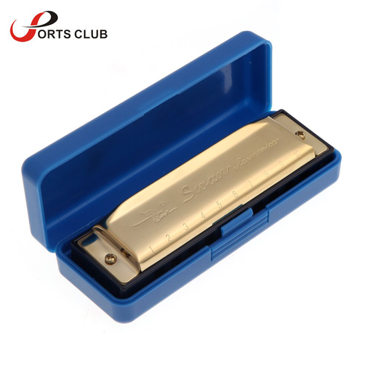 Harmonica 10 Gaten Mondharmonica Diatonische Blues Harp Sleutel Van G Riet Houtblazers Instrument Met Case Golden