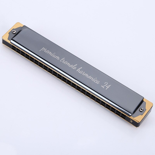 24 hole senior playing harmonica zuiver koper seat plaat onderwijs instrument polyfone harmonica