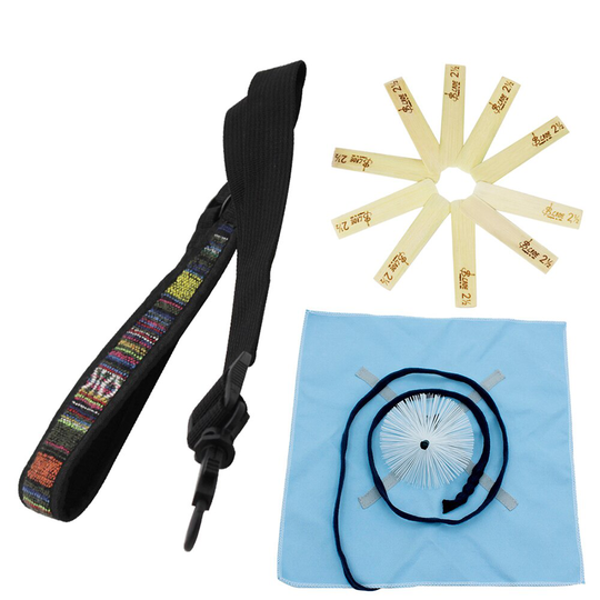 3 PCS Saxofoon Klarinet Accessoires Kit Sax Inclusief Reinigingsdoekje + Sax Draagriem + Riet Saxofoon Onderdelen