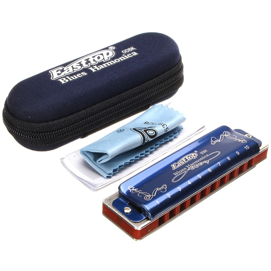 Tone C 10 Gat Mond Orgel Fluit Blues Harmonica met Case Cover Box Voor Houtblazers Muziekinstrumenten Liefhebbers Beginner