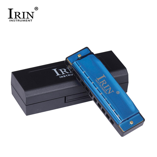 Irin C-160 C Key Harmonica 10 Gaten 20 Tunes Blues Mouthorgan Koper Harmonica Met Doos Houtblazers Blauw/Zwart