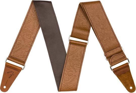 Fender Tooled Leather Guitar Strap 2'' Ledergurte für Gitarren Braun