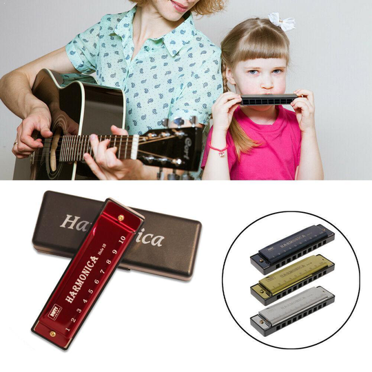 Harmonica 10 Holes Harp 20 C Tone Diatonische Harp Key Baby Jazz Zintuig Muziek Harp Blues Vroeg Band C training Onderwijs A7V5