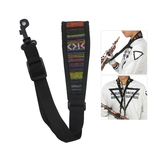 Verstelbare Sax Draagriem Katoen Gewatteerde Sax Saxofoon Draagriem Met Haak Sluiting Houtblazers Accessoires