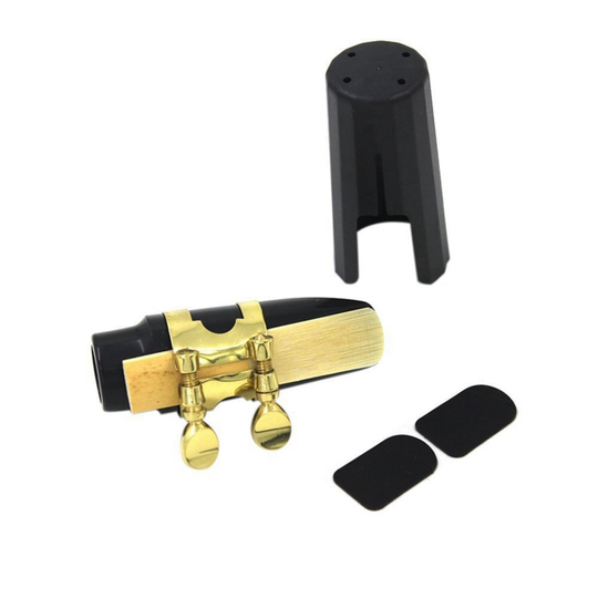 1x Plastic Sopraansax Mondstuk Met Metalen Cap Gesp Reed & 10Pcs Sax Saxophone Neck Cork Sopraan/Tenor/Alto