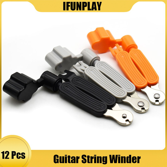 12Pcs 3 In 1 Multifunctionele Gitaar Peg String Winder String Pin Puller String Cutter Gitaar Onderdelen