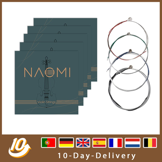 5 Sets Naomi Viool Snaren G-D-A-E Prachtige Roestvrijstalen Snaren 3/4 4/4 Universele Viool Snaren Duurzaam Gebruik
